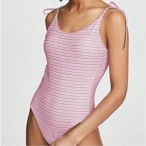 Onia Ginny Poppy Striped One Piece Swimsuit L Multicolor